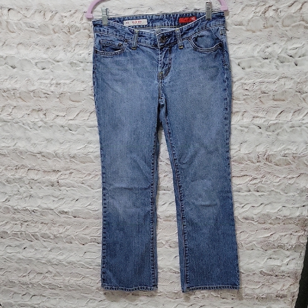 X2 Light Blue Low Rise Jeans Womens Sz 6 Short Boot Cut Western, Coastal Cowgirl
